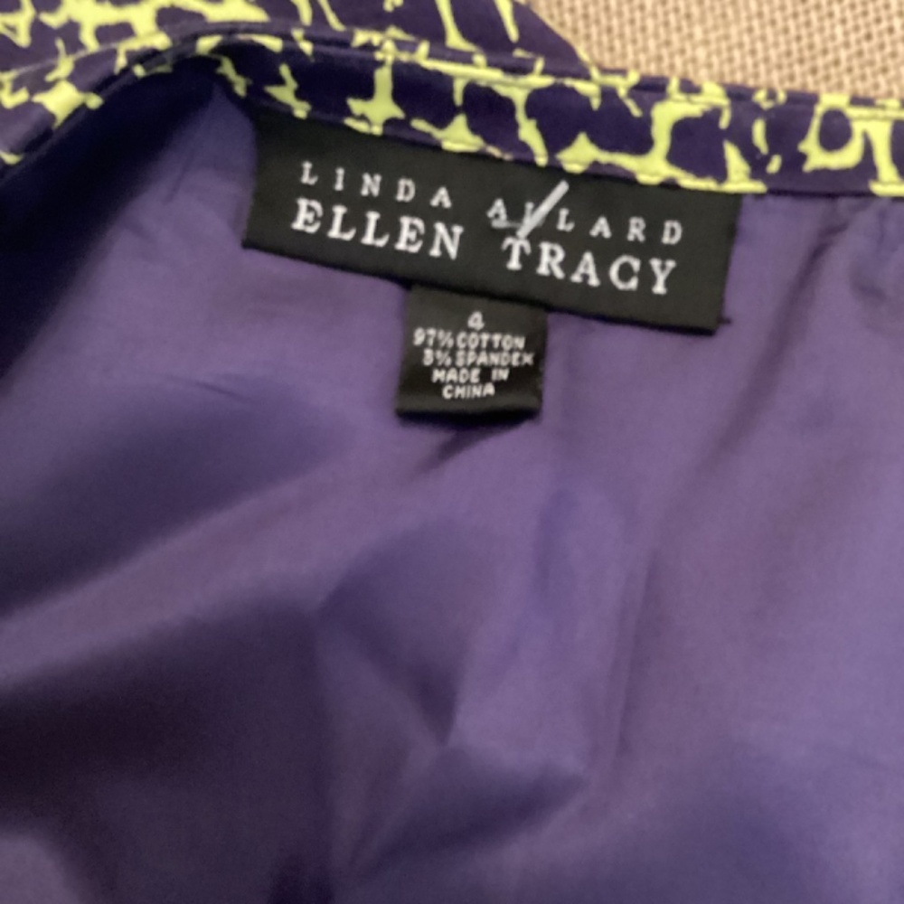 Linda Allard Ellen Tracy Straight Pencil‎ Skirt Size 4 Yellow Purple Snakeskin - Picture 7 of 7